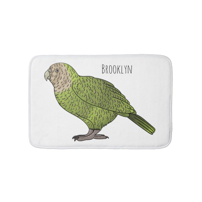 Tapis De Bain dessin animé d'oiseaux de Kakapo (Devant)