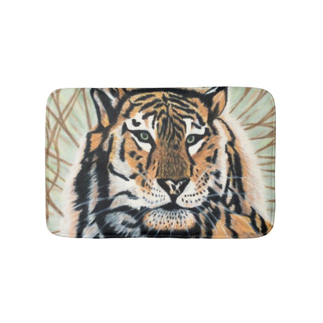 Tapis De Bain Dessin au crayon couleur Tiger Art (Devant)