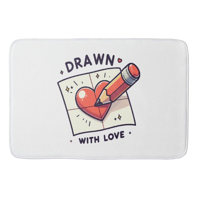 Tapis De Bain Dessin avec amour (Devant)