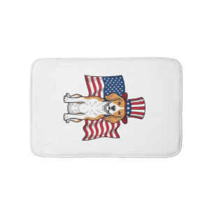 Tapis De Bain Dessin de gravure vintage de drapeau de chien Beag