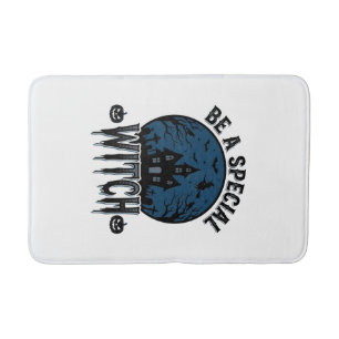 Tapis De Bain Dessin de gravure vintage Halloween sorcière spéci