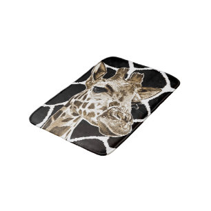Tapis De Bain dessin de main de girafe