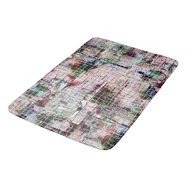 Tapis De Bain Dessin étrange de couleur rustique sous jute abstr (Angle)