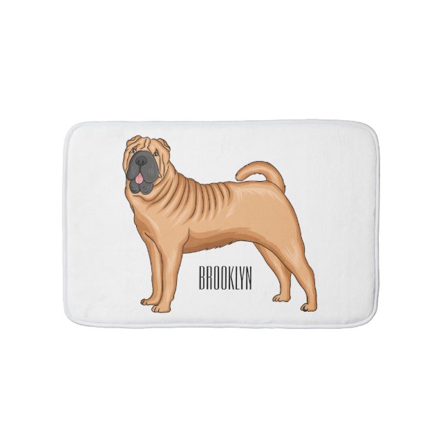 Tapis De Bain dessin humoristique chinois de chien Shar-Pei (Devant)