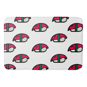 Tapis De Bain Dessin Kawaii Sushi, riz aux poissons et algues