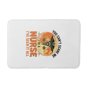 Tapis De Bain Dessin médical vintage d'infirmière drôle d'Hallow