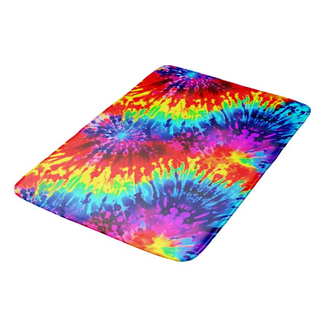 TAPIS DE BAIN DESSIN MODERNE DYNAMIQUE TIE-DYE (Angle)
