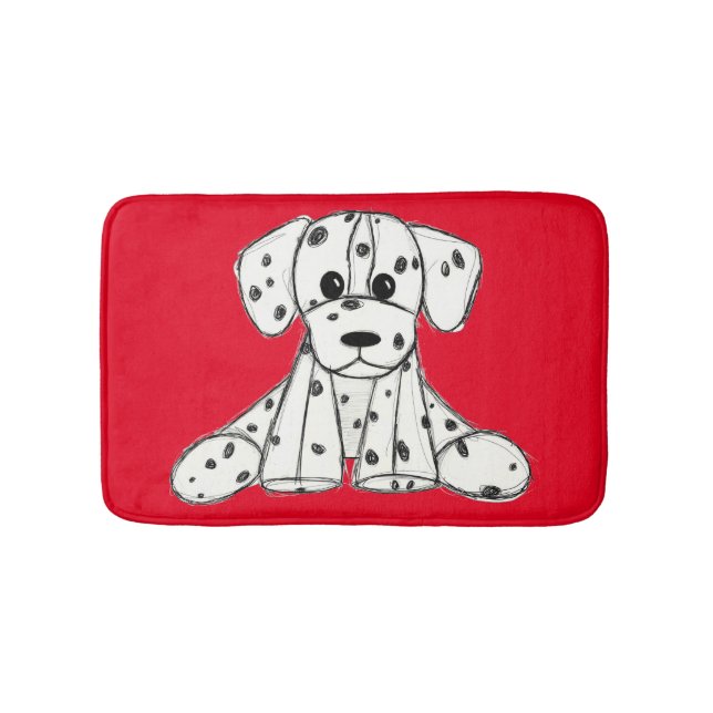 Tapis De Bain Dessin simple de contour de chien en peluche dalma (Devant)