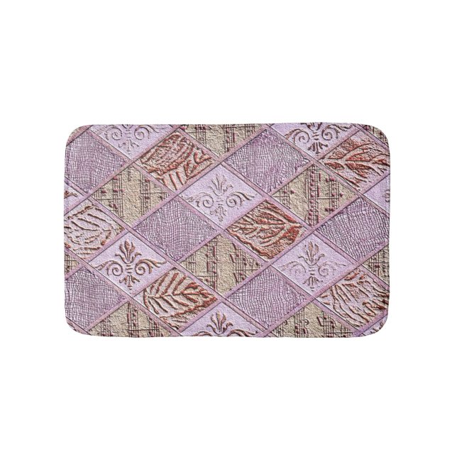 Tapis De Bain Dessins De Diamant En Rose (Devant)