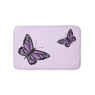 Tapis De Bain Deux Beaux Papillons Violets