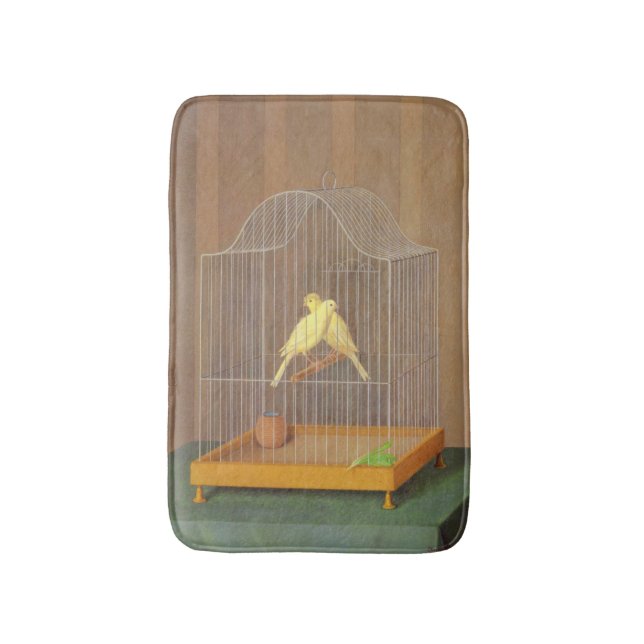 Tapis De Bain Deux Canaries en cage (par Antonio Donghi) (Devant (Vertical))