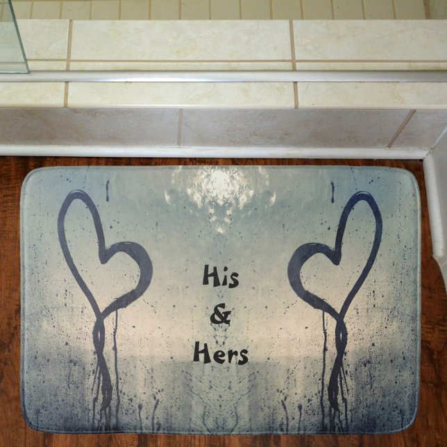 Tapis De Bain Deux Coeurs Steamy Ses et Ses (Créateur téléchargé)