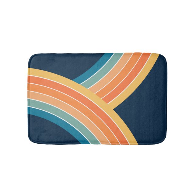 Tapis De Bain Deux couleurs rétro style arc-en-ciel (Devant)