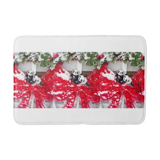 Tapis De Bain Deux pandas chères à Noël (Devant)