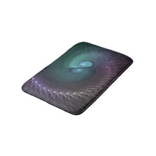 Tapis De Bain Deux spirales colorées Art Abstrait Fractal modern