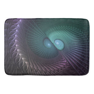 Tapis De Bain Deux spirales colorées art fractal abstrait modern