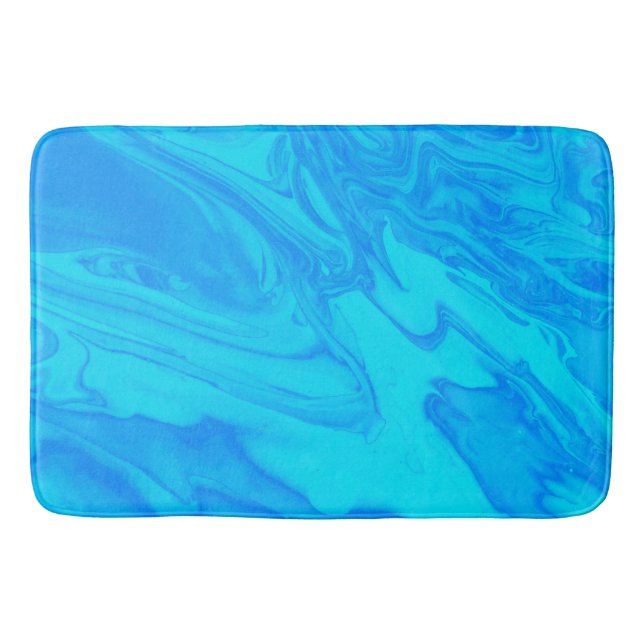 Tapis De Bain Déversement de peinture bleue (Devant)