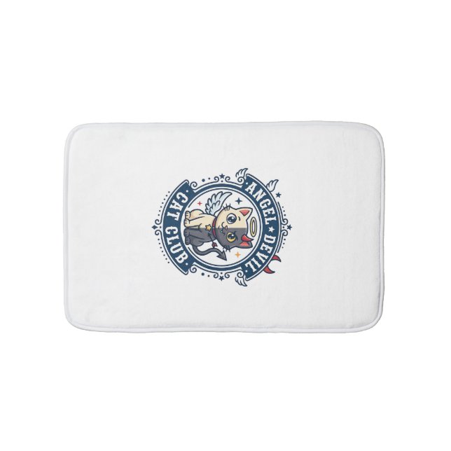 Tapis De Bain Diable Ange Chat Chat Maman Idée Cadeau - Diable A (Devant)