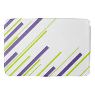 Tapis De Bain Diagonales en vert citron vert et violet