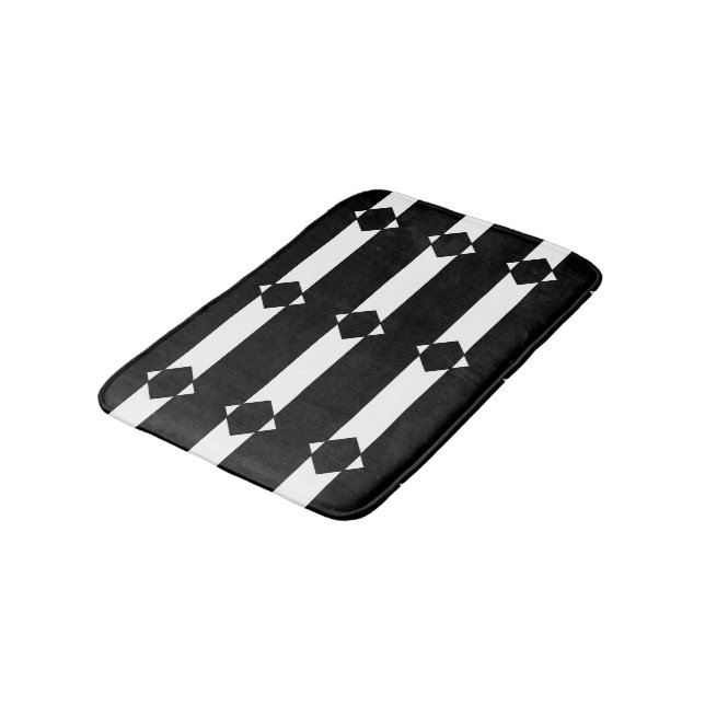 Tapis De Bain Diamant noir et blanc (Angle)