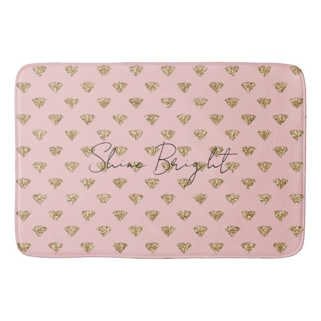 Tapis De Bain Diamants de Parties scintillant en or rose (Devant)