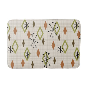 Tapis De Bain Diamants modernes du milieu du siècle Nature Tons