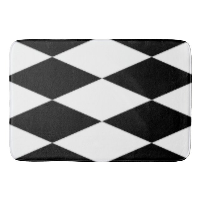 TAPIS DE BAIN DIAMANTS NOIRS ET BLANCS (Devant)