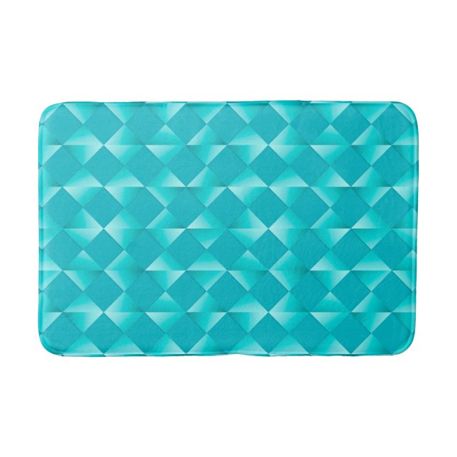 Tapis De Bain Diamants satinés du milieu du siècle - turquoise & (Devant)