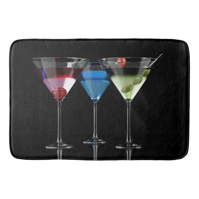 Tapis De Bain Différents cocktails dans des lunettes à martini n (Devant)