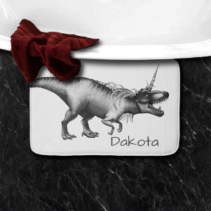 Tapis De Bain Dinocorn Silver Imaginaire Dinosaure à cornes de