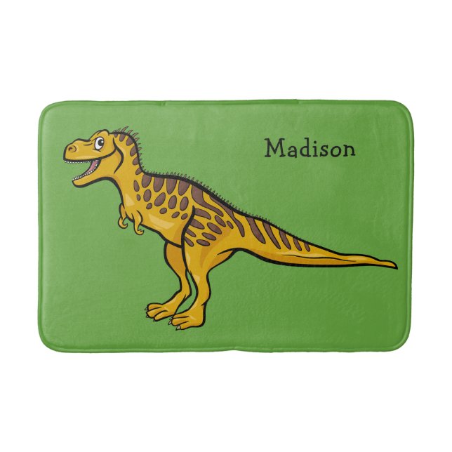 Tapis De Bain Dinosaur personnalisées nom & nattes de bain coule (Devant)