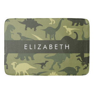 Tapis De Bain Dinosaure Motif, Dinosaur Silhouette, Votre Nom