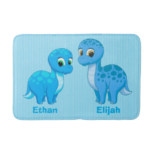 Tapis De Bain Dinosaures mignons de bleu de frère de bébé