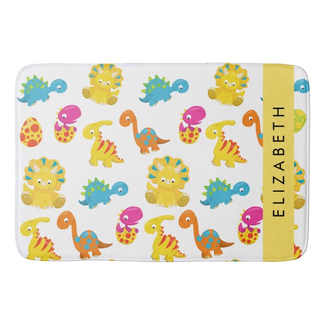 Tapis De Bain Dinosaures Mignons, Motif Des Dinosaures, Votre No (Devant)