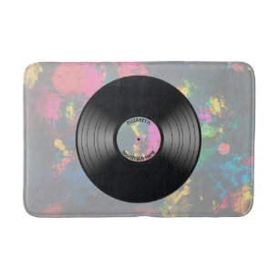 Tapis De Bain Discothèque Vintage De Vinyl Music Record Ou Fan 