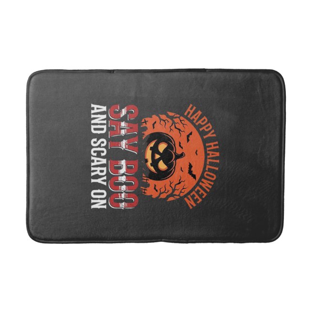 Tapis De Bain Dites Boo Halloween Pumpkin Design_1 (Devant)