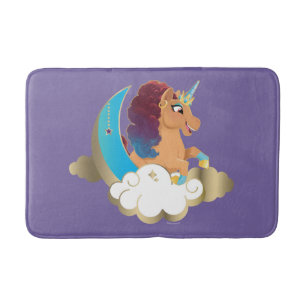 Tapis De Bain Divine la licorne Lune et nuages