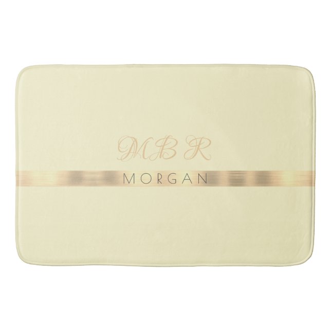 Tapis De Bain do-it-yourself Fancy Gold Monogramme Nom Gold Stri (Devant)