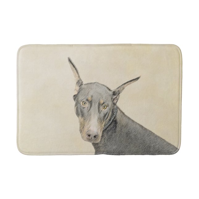 Tapis De Bain Doberman Pinscher Peinture - Art Chien original (Devant)