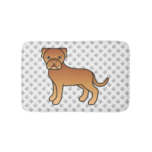 Tapis De Bain Dogue De Bordeaux Chien de dessin animé mignon & p