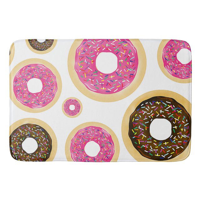 Tapis De Bain Donuts modernes amusants et mignons avec saupoudra (Devant)