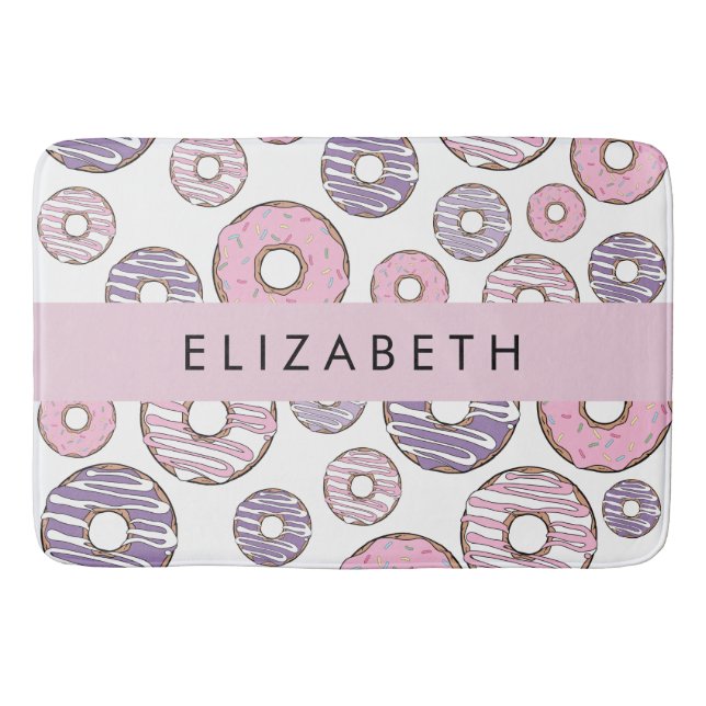 Tapis De Bain Donuts Roses, Donuts Violets, Saupoudrages, Votre  (Devant)