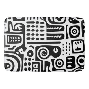 Tapis De Bain Doodles noir et blanc 3 sur 4