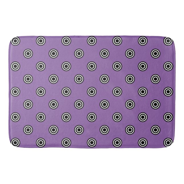 Tapis De Bain Dots noir & blanc cible + votre backgr. & idée (Devant)