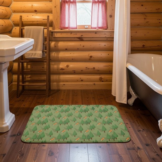 Tapis De Bain Doux et absorbant thème forêt (Créateur téléchargé)