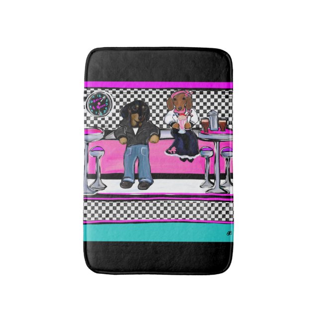 Tapis De Bain Doxie Rock and Roll (Devant (Vertical))