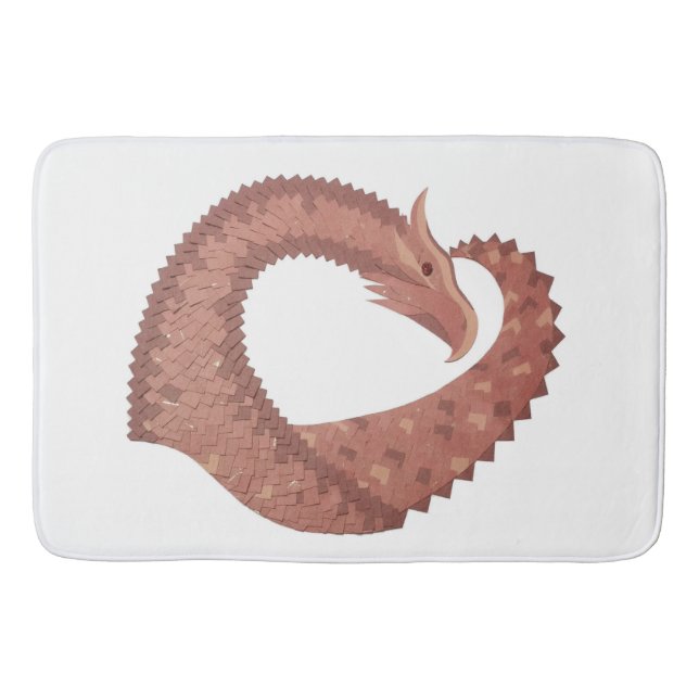 Tapis De Bain Dragon cardiaque Brown en blanc (Devant)
