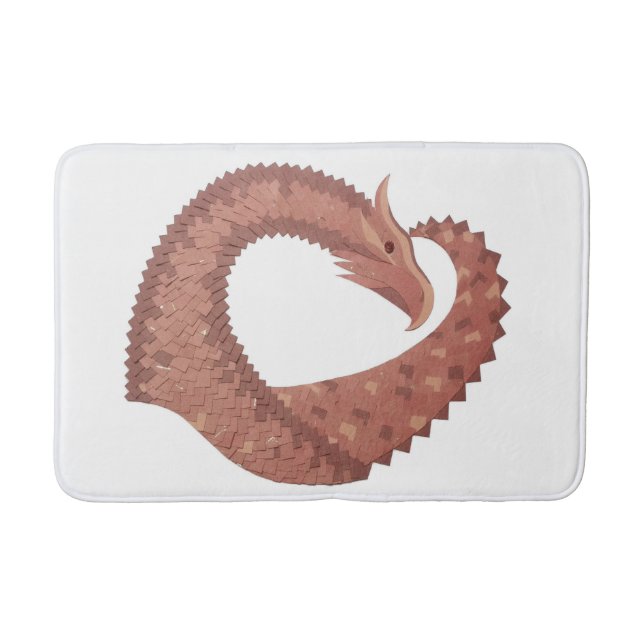 Tapis De Bain Dragon cardiaque Brown en blanc (Devant)