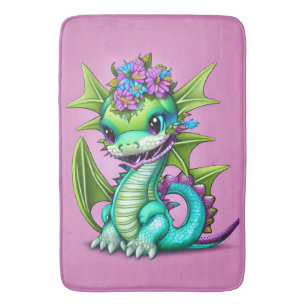Tapis De Bain Dragon de bébé pourpre et vert