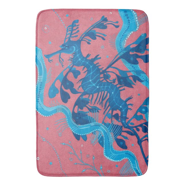 Tapis De Bain Dragon de mer à feuilles Poisson de mer Animaux so (devant Vertical)